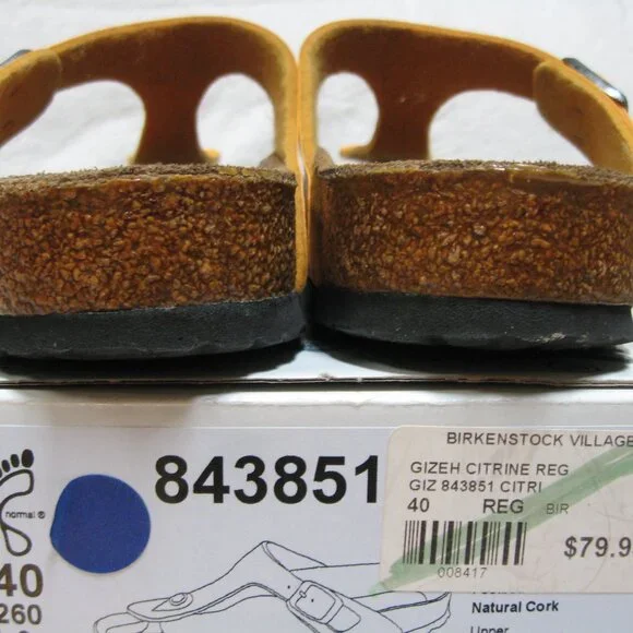 Birkenstock GIZEH Birko Flor Citrine Orange 40 R US W 9 M 7 - Picture 11 of 12